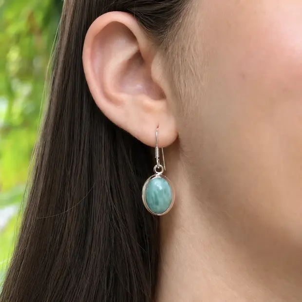 Zilveren oorbellen Amazoniet