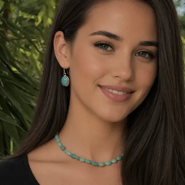 Zilveren oorbellen Amazoniet