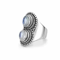 Zilveren ring double Moonstone