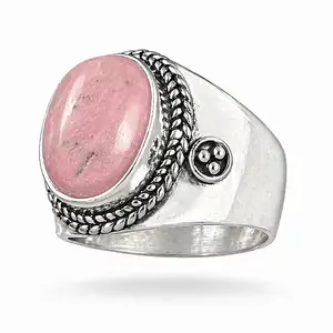 Zilveren ring Rhodoniet Alexia