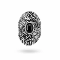 Zilveren ring Bohemian Black Onyx