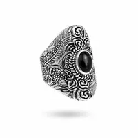 Zilveren ring Bohemian Black Onyx