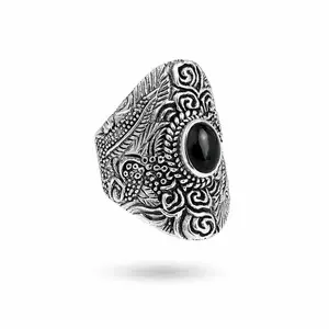 Boho ring black onyx