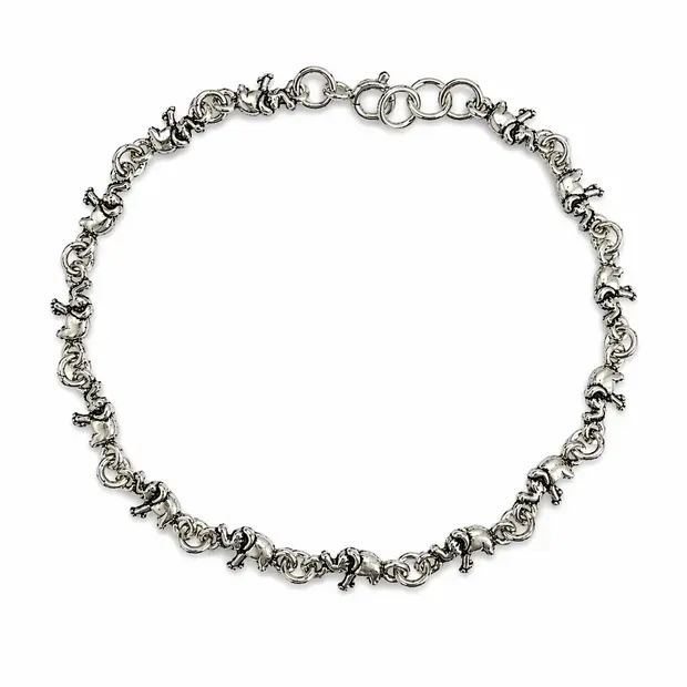 Zilveren armband met olifantjes