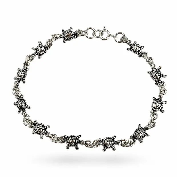 Zilveren armband met schildpadjes