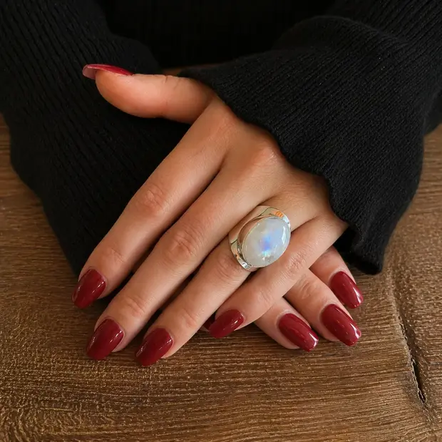 Zilveren Maansteen ring Anello