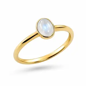 Goldplated Maansteen ring Geena