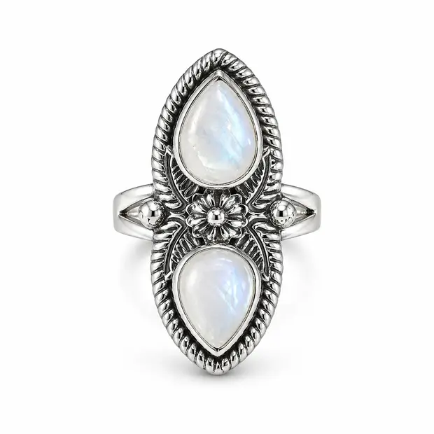 Boho ring Aurora Maansteen Boho ring Aurora Maansteen