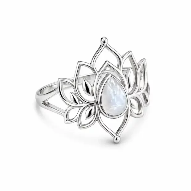 Maansteen ring lotus Maansteen ring lotus