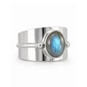 Zilveren ring Labradoriet Persuan