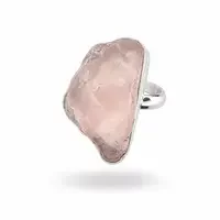 Ruwe rozenkwarts ring Zola