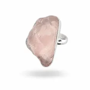 Ruwe rozenkwarts ring Zola