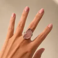 Ruwe rozenkwarts ring Zola