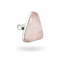 Ruwe rozenkwarts ring Zela