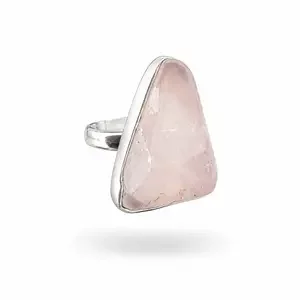 Ruwe rozenkwarts ring Zela