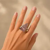Ruwe rozenkwarts ring Zela