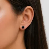 Black onyx oorknopjes Lusa