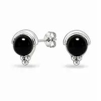 Black onyx oorknopjes Lusa