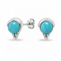 Turquoise oorknopjes Lusa