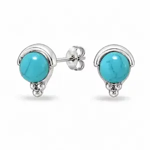 Turquoise oorknopjes Lusa