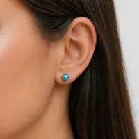 Turquoise oorknopjes Lusa