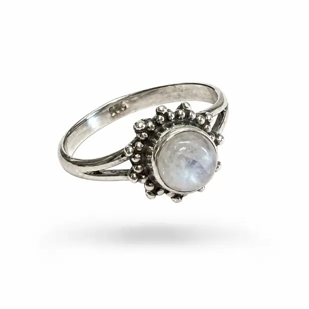 Zilveren ring maansteen Layla