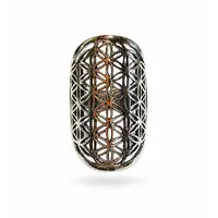 Zilveren Boho ring Flower of life