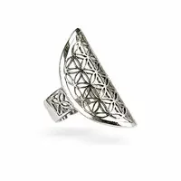 Zilveren ring Flower of life