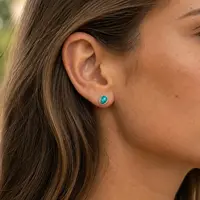 Turquoise oorknopjes Luella
