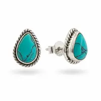 Turquoise oorknopjes Luella