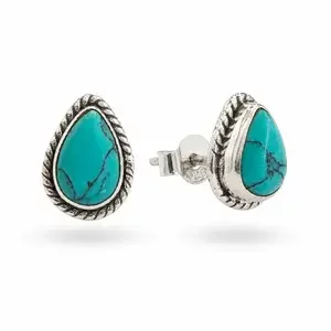 Turquoise oorknopjes Luella