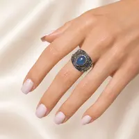 Blauwe Chalcedoon ring Divya