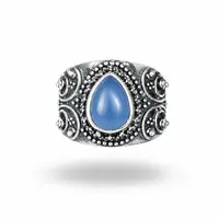 Blauwe Chalcedoon ring Divya