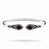 Zilveren edelsteen armband Vanida Granaat Zilveren edelsteen armband Vanida Granaat