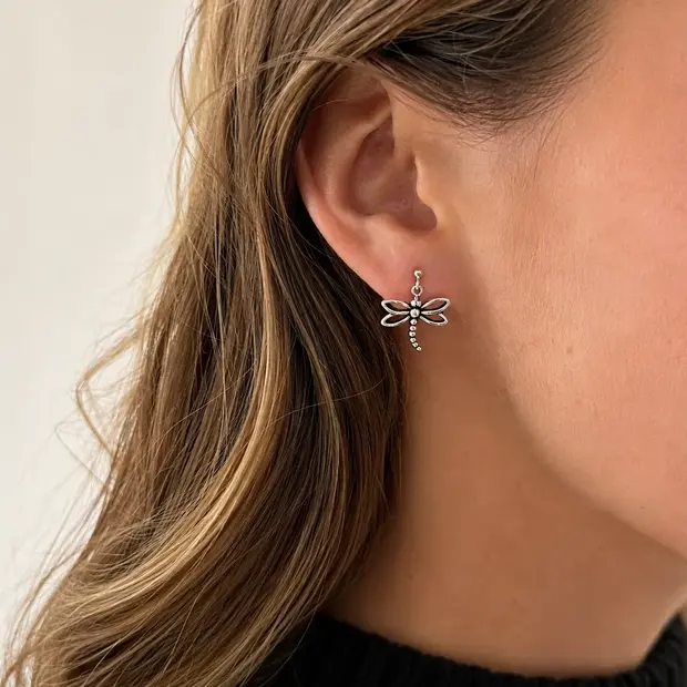 Zilveren oorbellen Libelle Liberty Zilveren oorbellen Libelle Liberty
