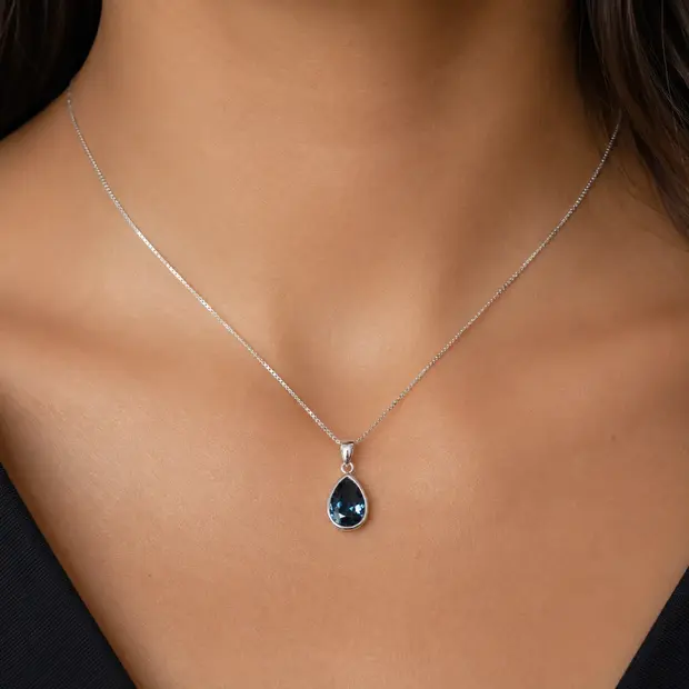 Ketting hanger Diamonds life Dark Blue