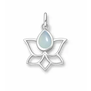 Chalcedoon hanger Lotus