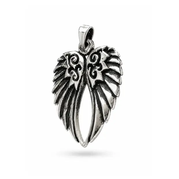 Angel wings hanger zilver