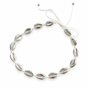 Choker ketting schelpjes zilver
