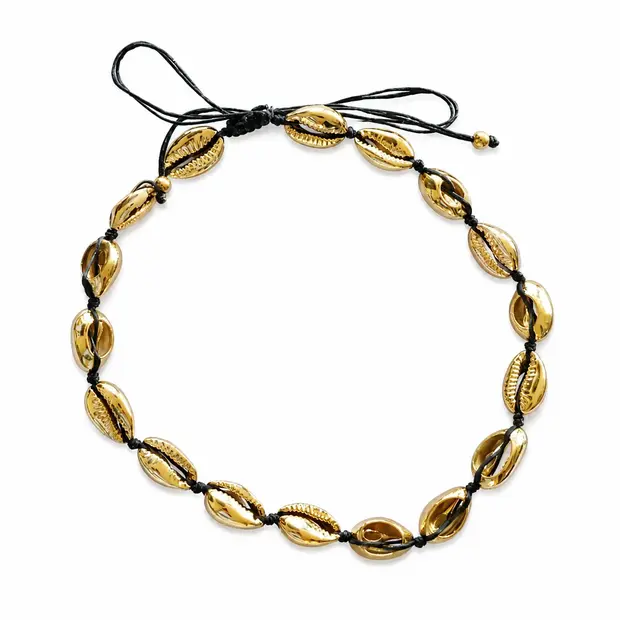 Schelpjes Choker goudkleurig Schelpjes Choker goudkleurig