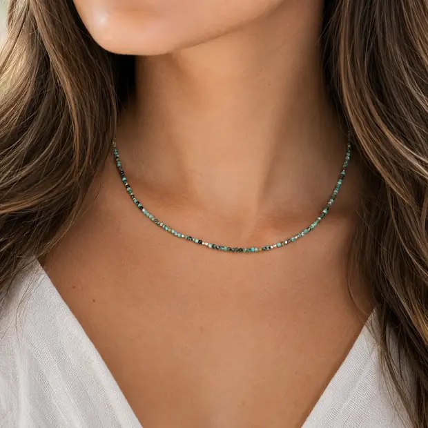 Afrikaanse turquoise ketting Coco small Afrikaanse turquoise ketting Coco small
