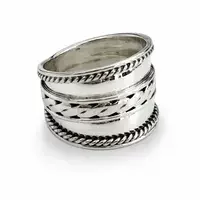 Zilveren brede Bali ring Celuk