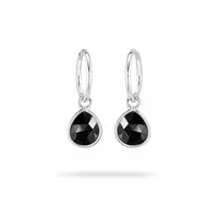 Zwarte Spinel hoop oorringen