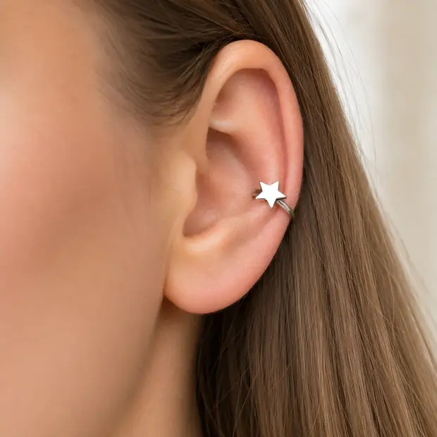 Earcuff zilveren ster Earcuff zilveren ster