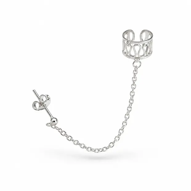 Zilveren chain earcuff Mare Zilveren chain earcuff Mare
