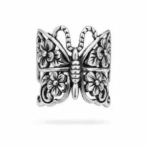 Zilveren ring Butterfly