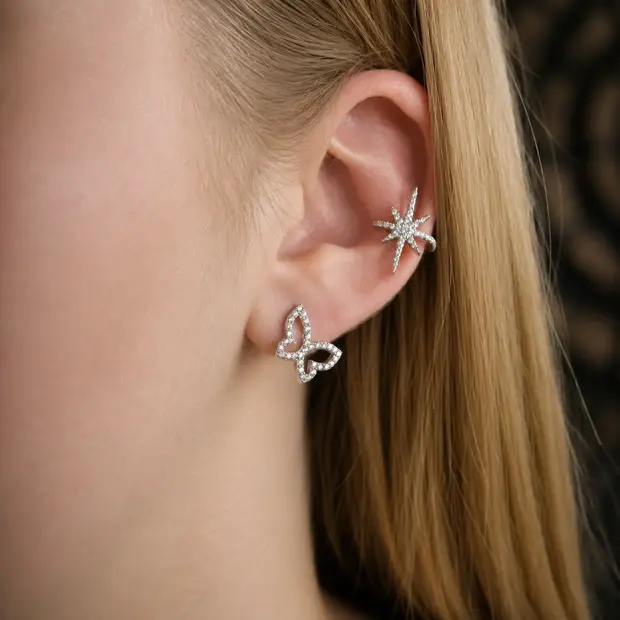 Zilveren earcuff Charly
