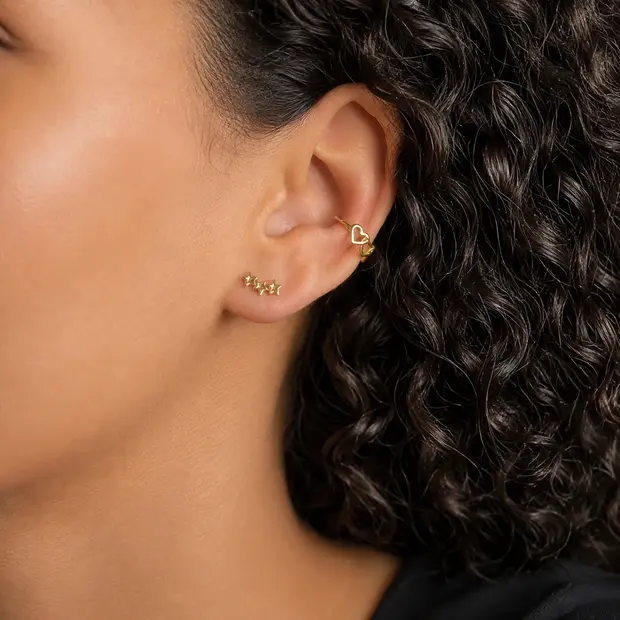 Gold plated earcuff Triple hearts Gold plated earcuff Triple hearts