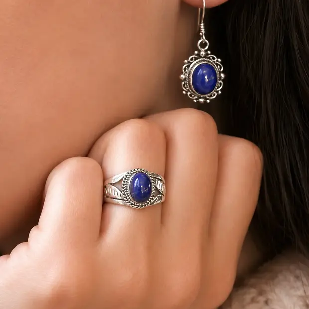 Zilveren ring Lapis Lazuli Mayita