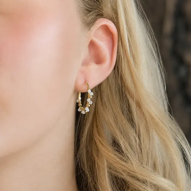 Goldplated oorringen Rio Maansteen Goldplated oorringen Rio Maansteen